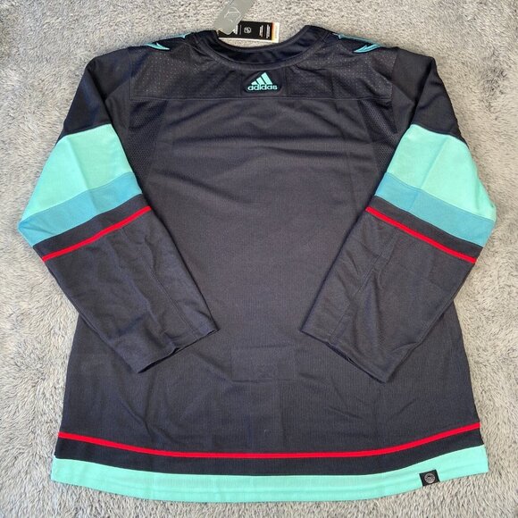 Adidas Seattle Kraken Primegreen Authentic Hockey Home Jersey Sizes Men Navy - Picture 2 of 7